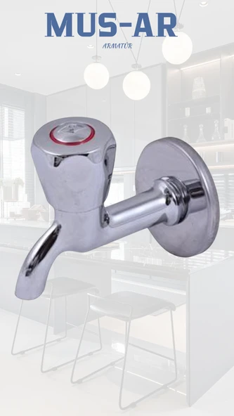 Kısa Tekli Musluk Çevirmeli Sıkmalı Duvardan ürün görseli 1