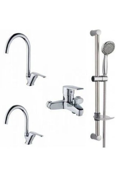 Mutfak Lavabo Banyo Alo Sürgülü Duş 4lü Set ürün görseli 1