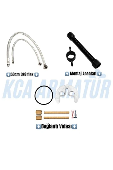 Beyaz Krom Lavabo Bataryası - Resim 2