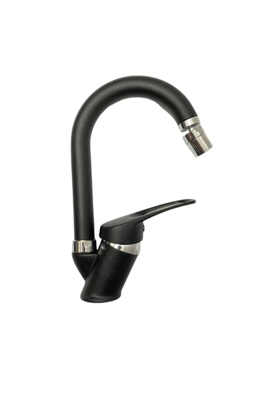 Siyah Krom Oynar Başlıklı Banyo Lavabo Bataryası ürün görseli 1