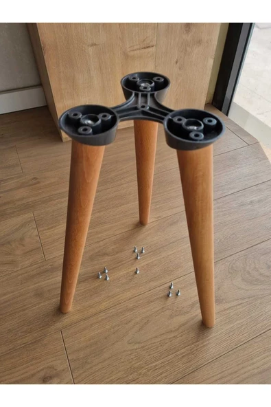 Safi Naz design KONİK AHŞAP AYAK 3'lü TAKIM