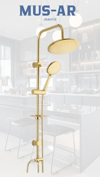 Robot-Gold Yuvarlak Lüx Duş Seti ürün görseli 1