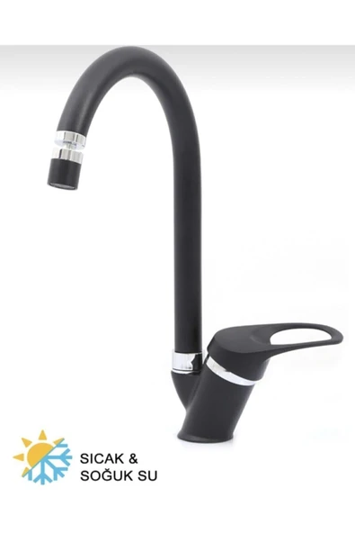 Siyah-Krom Oynar Başlıklı Mutfak Eviye Bataryası ürün görseli 1