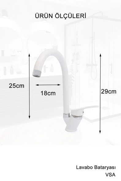Beyaz Robot Yağmurlama Duş Seti Banyo Mutfak Lavabo Bataryası Pirinç Musluk Seti - Resim 4
