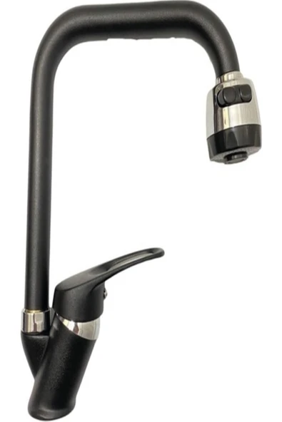 Siyah Krom Detay Başlıklı Mutfak Eviye Bataryası ürün görseli 1