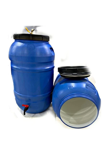 yağmur plastik 220 lt Varil Bidon Içi Beyaz Kaplamalı Musluklu Sirke Fermente Için 2 Musluklu ürün görseli