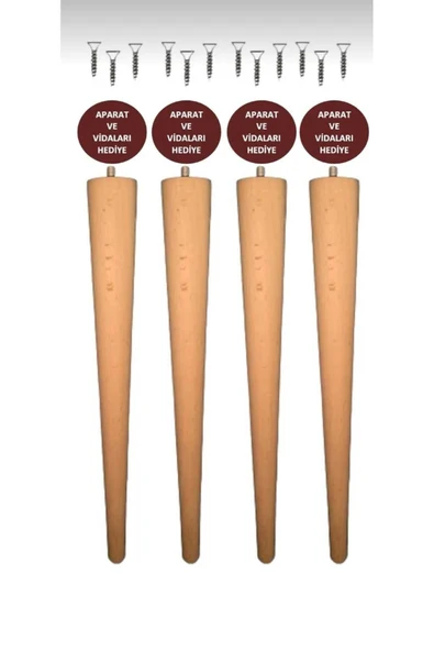 RAVZA MİNA Konik Ayak 45cm 4 Adet Ayak Aparat Ve Vidaları Ile Birlikte ürün görseli