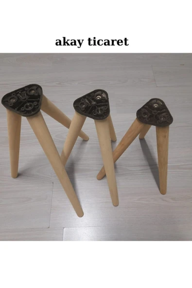 AKAY TİCARET ahşap konik ayak 3 lü takım