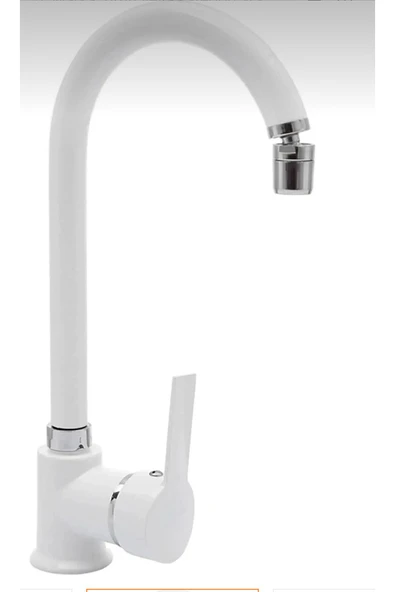 Beyaz - Krom Oynar Başlıklı Mutfak Eviye Bataryası ürün görseli 1