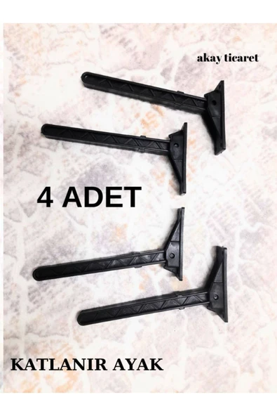 AKAY TİCARET Sofra Ayağı Katlanır Yer Sofrası Sini Altı Siyah Plastik Ayak Laptop Sehpası 22 Cm (4 ADET) ürün görseli