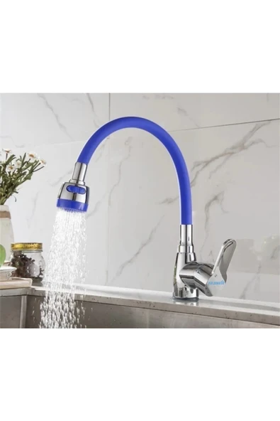 Mavi Fonksiyonlu Oynar Borulu Mutfak Eviye Bataryası ürün görseli 1