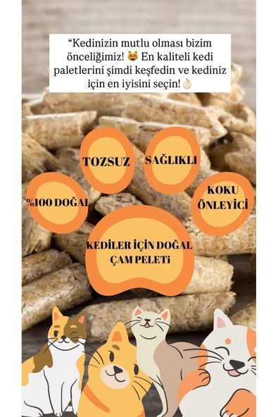 BAŞAT Kedi Kumu 20kg (40 LİTRE) %100 Çam Peleti - 7