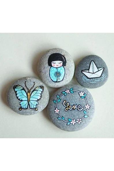 E&K ÇAY Taş Boyama 20 Adet Boyama Taşı 10 Adet Kücük + 10 Adet Büyük Boy