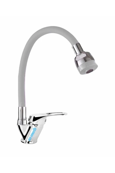 Beyaz Spiral Oynar Borulu Fonksiyonlu Mutfak Eviye Bataryası ürün görseli 1