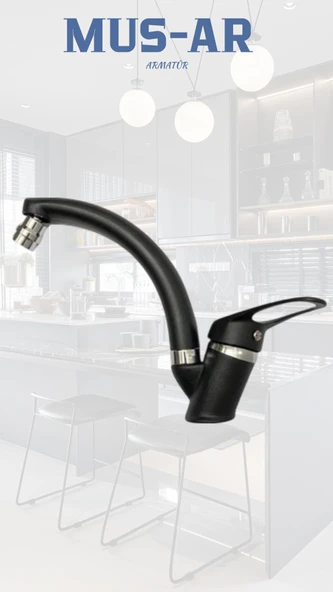 Siyah Krom Oynar Başlıklı Mix Mutfak Eviye Bataryası ürün görseli 1