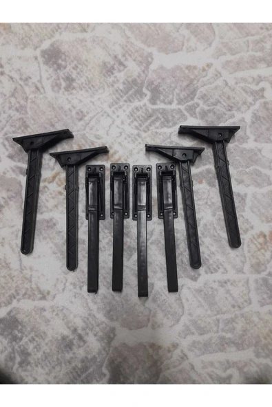 AKAY TİCARET Sofra Ayağı Katlanır Yer Sofrası Sini Altı Siyah Plastik Ayak Laptop Sehpası 22 Cm (12 ADET) - 2