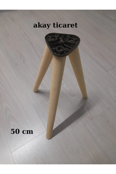 AKAY TİCARET ahşap konik ayak 3 lü takım 50 cm - 2