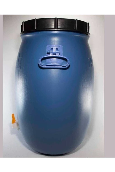 ŞEN PLASTİK Musluklu 40 Lt Litre Varil Içi Beyaz Plastik Yağ Turşu Bidon - Resim 3