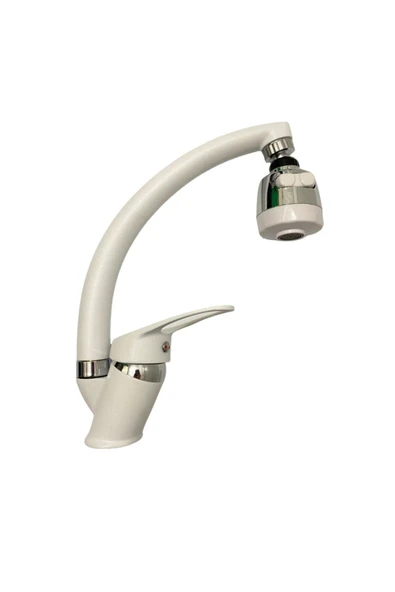 Beyaz Krom 3 Fonksiyonlu Mutfak Eviye Bataryası ürün görseli 1