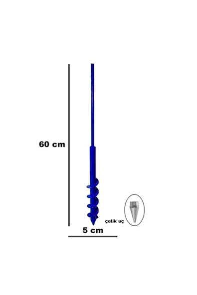 MERT METAL Matkap Uyumlu Toprak Burgu Makinesi 60cm X 5 cm - 2