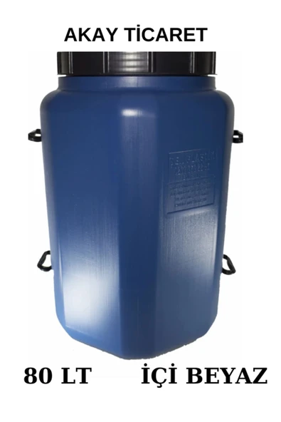 ŞEN PLASTİK AKAY TİCARET 80 lt Köşeli İçi Beyaz Plastik Yağ Varili Zeytinyağı Turşu Bidonu