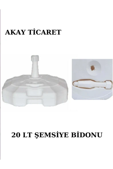AKAY TİCARET Plaj Şemsiye Bidonu 20 Lt Beyaz