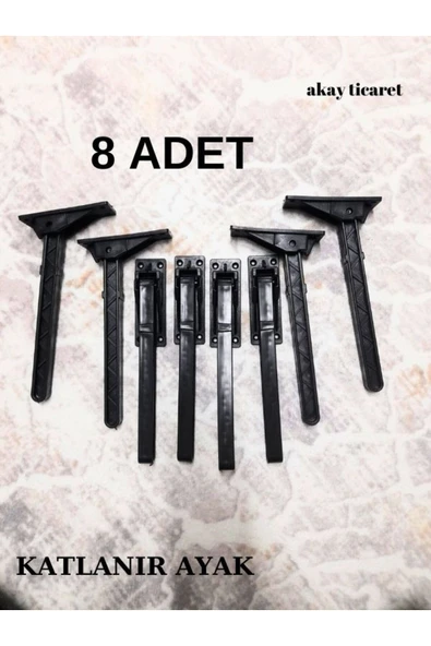 AKAY TİCARET Sofra Ayağı Katlanır Yer Sofrası Sini Altı Siyah Plastik Ayak Laptop Sehpası 22 Cm (8 ADET) ürün görseli