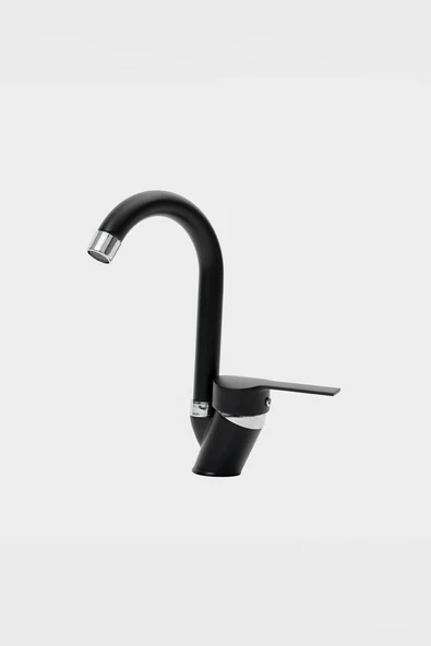 BANYOKAR  Modern Siyah Kuğu Mutfak Lavabo Bataryası | 40'lık | Pirinç | Garantili | Lüx, Modern Ve Şık Armatür ürün görseli 1