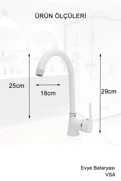 Beyaz Robot Yağmurlama Duş Seti Banyo Mutfak Lavabo Bataryası Pirinç Musluk Seti - Resim 3