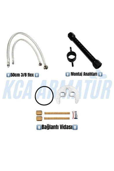 Siyah Krom Oynar Başlıklı Mutfak Eviye Bataryası - Resim 3