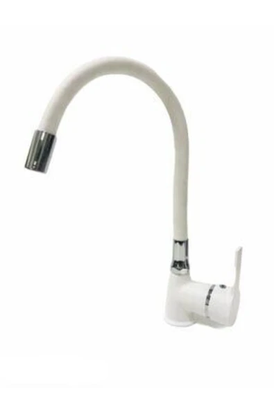Mutfak Eviye Bataryası Beyaz Krom Spiral Borulu ürün görseli