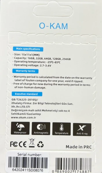 32 GB O-Kam Hafıza Kartı U3 Class 10 4k Video Kayıt - 6