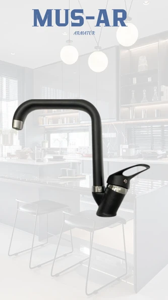 Siyah Krom Mutfak Eviye Bataryası ürün görseli 1