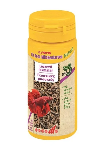 Sera Fd Rote Mückenlarven Kankurdu Süs Balıkları İçin Yem 50 Ml