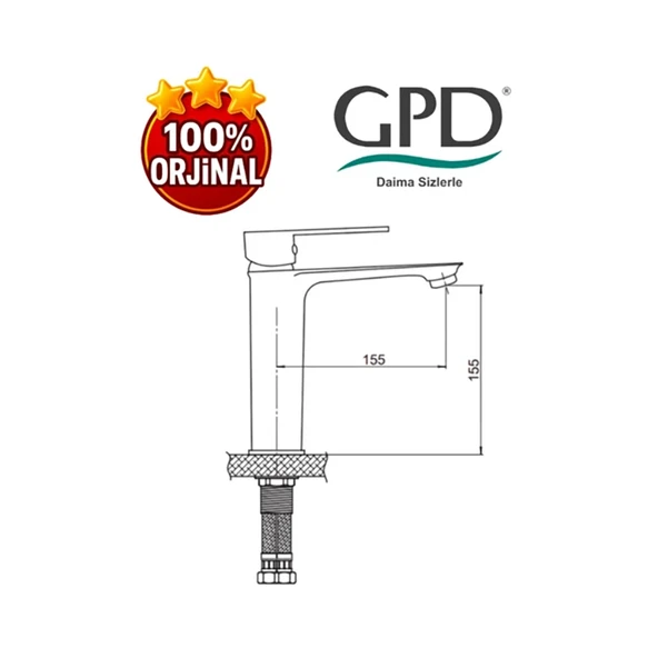 Gpd MLB155-A Provido Lavabo Bataryası Altın - Resim 2