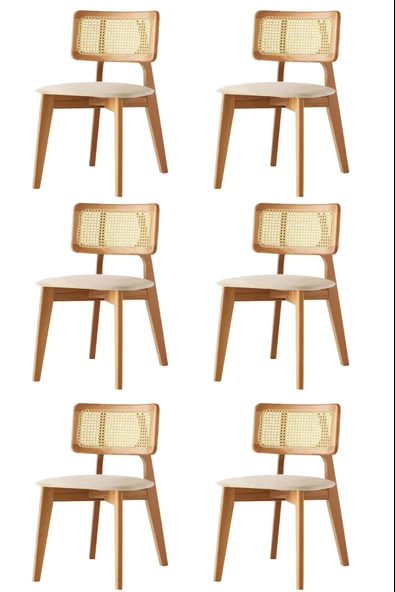 Kuzey Sandalye Ahşap Gürgen 6 Lı Set Cafe,Restaurant,Mutfak,Salon,Yemek Odası Sandalyesi