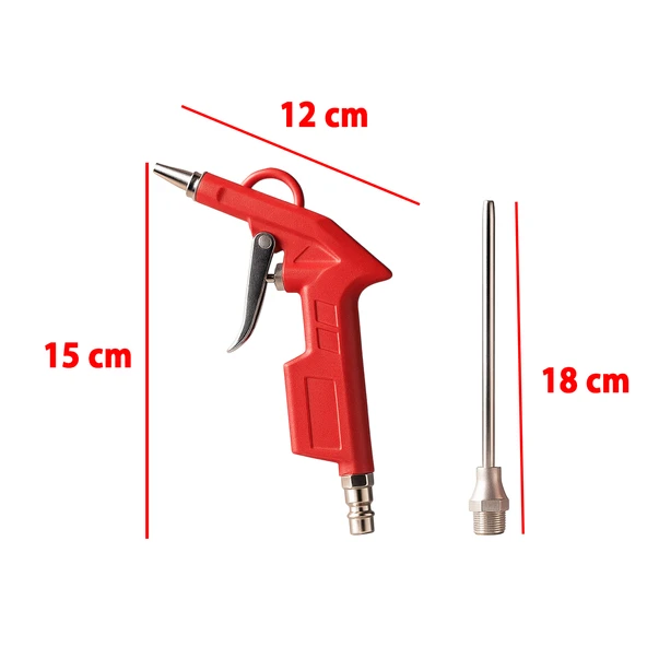 Uzun Ağızlı Uçlu 1/4" Kompresör Uyumlu Hava Üfleme Tabancası Temizlik Toz Giderme Tabancası Ucu - 2