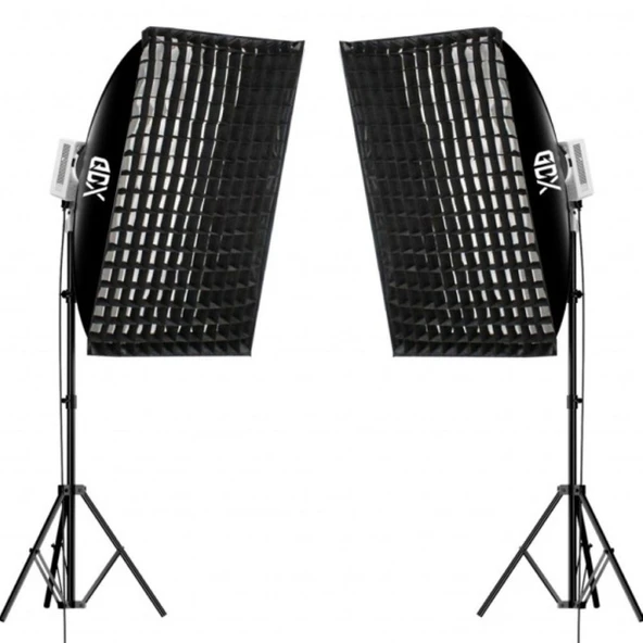 Gdx ML230W Bicolor Video ve Fotoğraf 60x90 Gridli Softbox İkili Sürekli Işık Seti ürün görseli 1