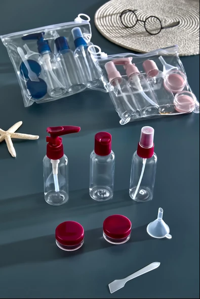 Plastik Seyahat Seti,Kiti Doldurulabilir Mini Kozmetik Şişesi - 2