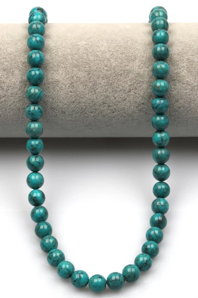 Orijinal Turkuaz Doğal Taş Dizi 8 mm Küre Kesim - Resim 2