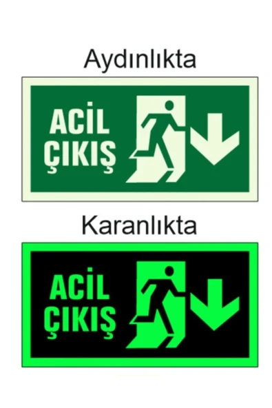 ünal grup  Acil çıkış levhası aşağı yönlü oklu