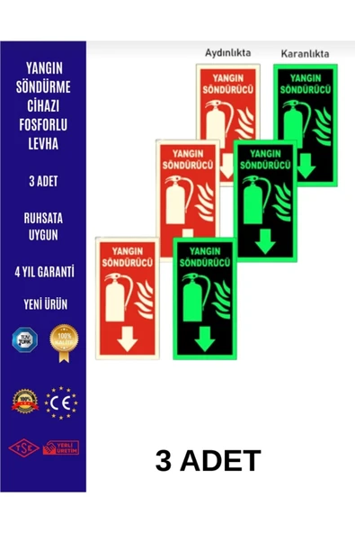 ünal grup  Yangın söndürme cihazı Fosforlu Levha 3 Adet