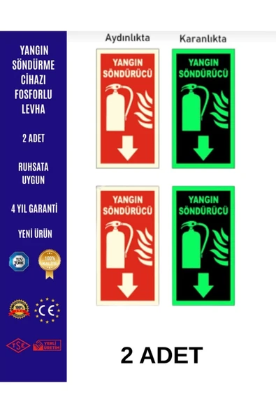ünal grup  Yangın söndürme cihazı Fosforlu Levha 2 Adet
