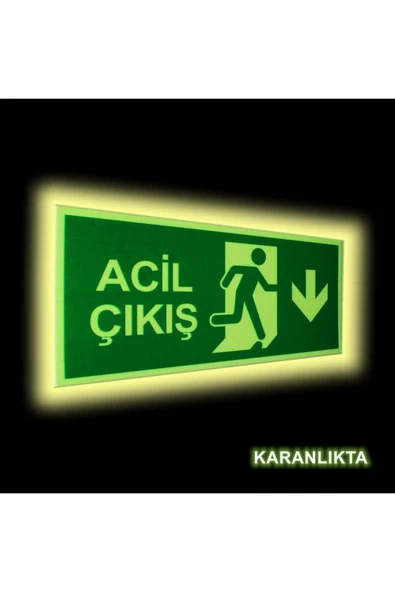 ünal grup  Gece Işıldayan Levha ACİL ÇIKIŞ İLERİ 11,5x25 cm - 2