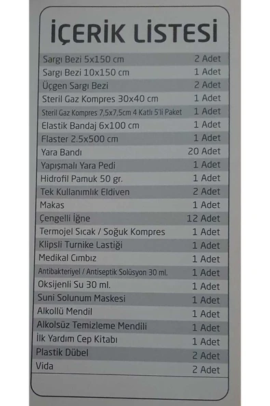 ünal grup  Ultra Iş Yeri Ilk Yardım Çantası, Ecza Dolabı, Ilkyardım Seti, Portatif Taşınabilir Ecza Dolabı - 2