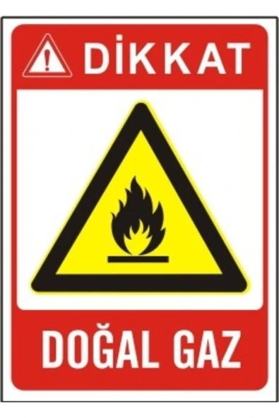 ünal grup  Dikkat Dogalgaz Uyarı Levha Ikaz Tabela 25x35 Cm 3mm Dekota - 1