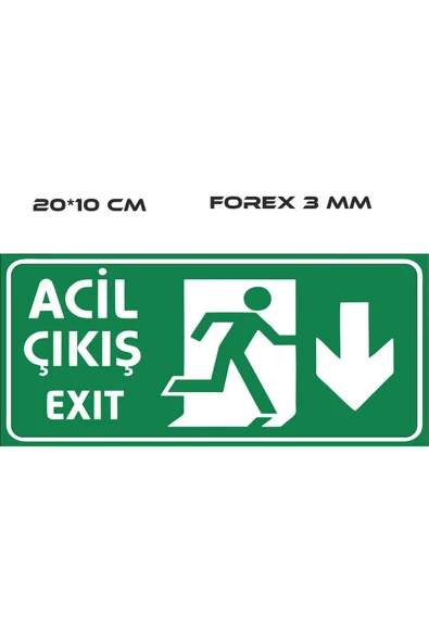 ünal grup  ACİL ÇIKIŞ ALT UYARI LEVHASI 20*10 CM FOREX