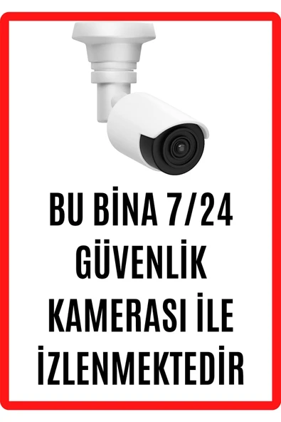 ünal grup  Bu Alan 7/24 Saat Kamerayla Izlenmektedir Uyarı Ikaz Levhası Pvc Kaplama A4