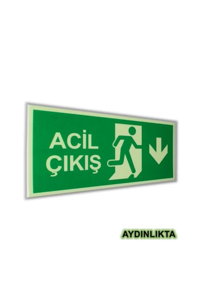 ünal grup  Gece Işıldayan Levha ACİL ÇIKIŞ İLERİ 11,5x25 cm