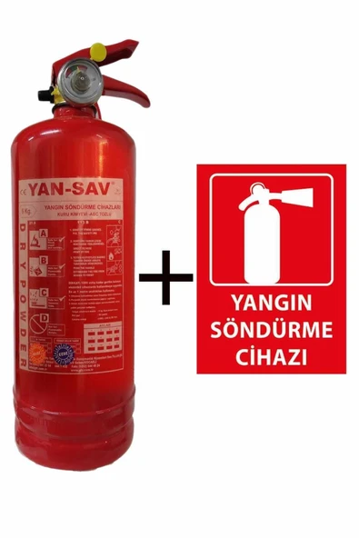 ünal grup  1kg Yangın Tüpü Ve Yangın Tüpü Levhası 2li Set
